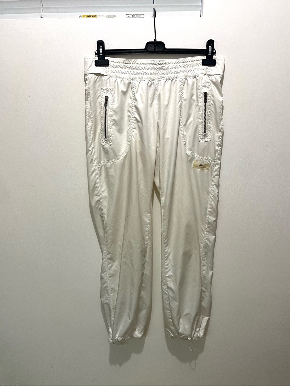 Soft White Adidas x Stella McCartney Barricade Track Pants with Zip Pockets